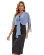 Baoqiya Chiffon Shawl Evening Scarf Shawls and Wraps for Women Wedding Party Bridal Scarves Cover Ups - color: Blue Grey