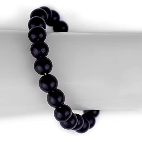 Wood Bead Bracelet - color: Black, size: Large Beads