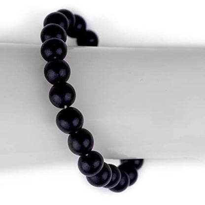 Wood Bead Bracelet - color: Black, size: Large Beads