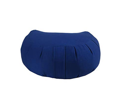 Kapok Crescent Zafu Meditation Cushion, Royal Blue - color: Royal Blue