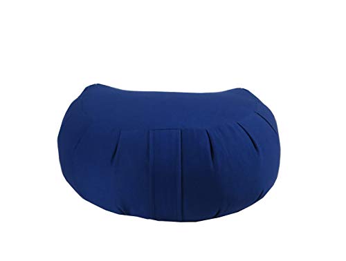 Kapok Crescent Zafu Meditation Cushion, Royal Blue - color: Royal Blue