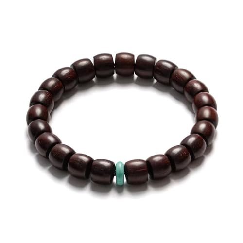 Authentic Red Sandalwood Bracelet for Men Women, Handmade Wood Bead Bracelet, Multiple Styles for Meditation, Daily Wear, Stress Relief & Gift - color: Sandalwood + Turquoise