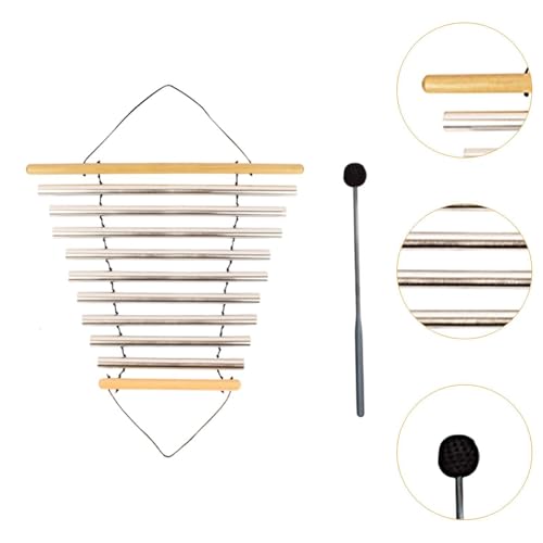 DYNWAVE Meditation Chime, Meditation Bowl Sound, Musical Instruments, Tubular Chime with Mallet for Home Office, 9 Tones - color: 9 Tones