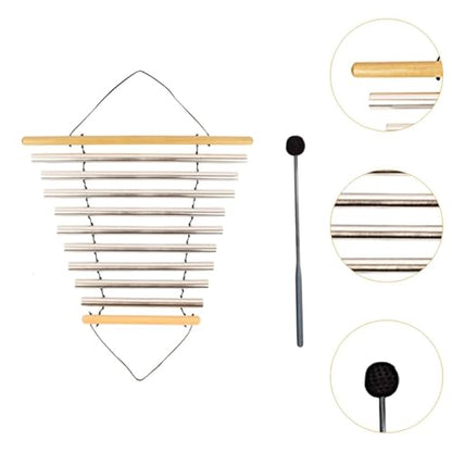 DYNWAVE Meditation Chime, Meditation Bowl Sound, Musical Instruments, Tubular Chime with Mallet for Home Office, 9 Tones - color: 9 Tones