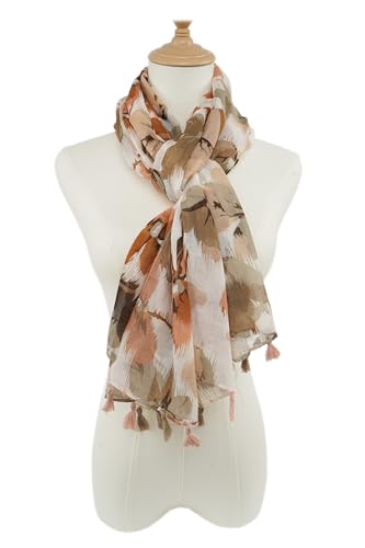 YOUR SMILE Large Boho Scarf for Women Lightweight Floral Printed Scarves Fall Winter Fashion Fringed Shawl wraps - color: 30