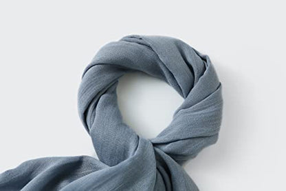 Jeelow Solid Color Scarf Wrap Shawl for Women Men – Soft Lightweight Head Scarf, All Season, Travel Beach Office Daily Wear - color: Light Blue