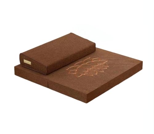 Meditation Cushion Set,Floor Pillows Seating for Adults Meditation,Large Rectangular Zen Pad and Foldable Square Floor Pillows,Yoga Mats,Washable Cover(Size:60x60cm(24x24inch),Color:Coffee) - color: Coffee, size: 60x60cm(24x24inch)