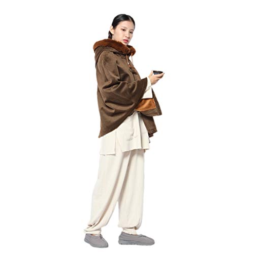 Unisex Meditation Hooded Monk Cloak One Size Length 60cm - color: Coffee