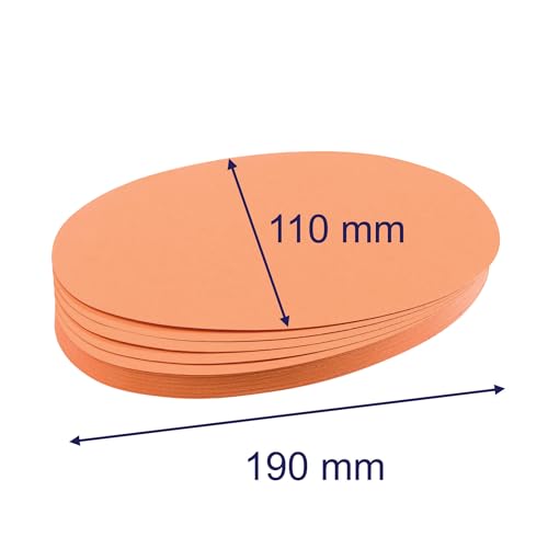 Franken UMZ 1119 04 Prompt Cards Oval 11 x 19 cm 130 GSM Pack of 500 Yellow 500 Stück red - color: Red, size: 500 Stück