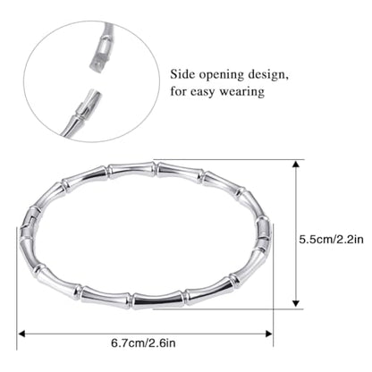 Stainless Steel Bamboo Design Bracelet Titanium Steel Bangle - color: Bamboo Silver
