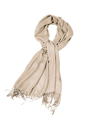 Sakkas Large Soft Silky Pashmina Shawl Wrap Scarf in Solid Colors - color: Clay