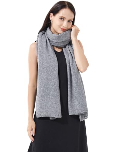 Soft Cashmere Blend Wrap Chic Scarf Stole for Women Wayfarer Travel Extra Large 87"x28" - color: Dark Grey