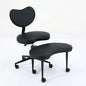 Meditation Chair with Wheels, Ergonomic Criss Cross Chair, Adjustable ADHD Floor Sitting Chair, Swivel Cross Legged Office Chair with High Back, Kneeling Posture Chair, Pu Leathe,Black - color: （pu Leathe）black
