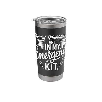 Emergency Kit for Guided Meditations Design Stainless Steel Insulated Tumbler - color: Black