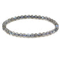 Keleny 4mm Natural Round Beads Gemstones Rock Crystal Stretch Bracelet 7 Inch Unisex - color: Grey Labradorite Quartzite