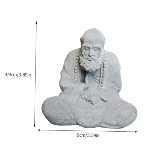 Buddha Statue Ornament Chinese Style Sculpture Garden Decor Sandstone Zen Home