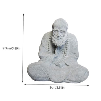 Buddha Statue Ornament Chinese Style Sculpture Garden Decor Sandstone Zen Home