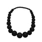 COLORFUL BLING Ethnic Natural Wood Beads Necklace for Men Women Africa Wooden Chain Chunky Strand Necklace Statement Hip Hop Jewelry - color: short black
