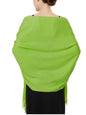 Luxurious Pashmina Feel Scarf & Shawl - Soft Solid Color Wrap for Weddings, Evening Dresses, Gifts - color: Light Green