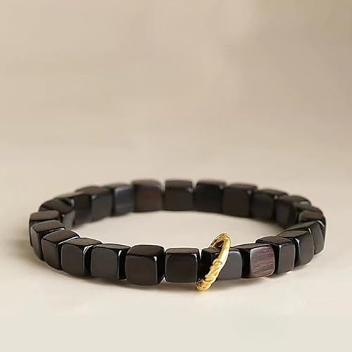 Handmade Wooden Beaded Bracelet – 7mm Natural Beads, Adjustable Stretch Cord, Comfortable Wear for Women & Men