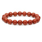Keleny Fashion Crystal Man Women Stretch Bracelet 10mm Round Beads Rock Jasper 7 Inch Unisex - color: A Grade Red Jasper