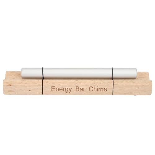 Single Tone Energy Chime for Meditation, Relaxation, and Energy Healing, Cherry Wood and Aluminum Construction, Ideal for Yoga and Prayer Sessions (Moon Shaped)