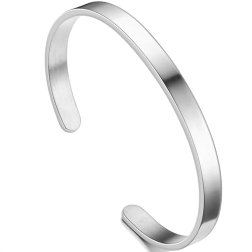 6mm wide tri-color optional bracelet stainless steel classic simple solid color polished open adjustable cuff bracelet