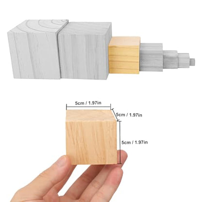 52 PCS Premium 2 Inch Wooden Cubes, Natural Pine Wood Cubes for Crafts, Wood Blocks Ready for Artistic DIY Projects-Unleash Creativity with Blank Wood Blocks - size: 52 PCS 2 Inch