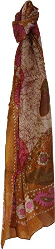Large Silk Scarf Wrap Yoga Meditation 100% Soft Paisley Printed Boho nyc Bohemian Yoga Long Scarf Indian Ethnic Lightweight for Women 4855