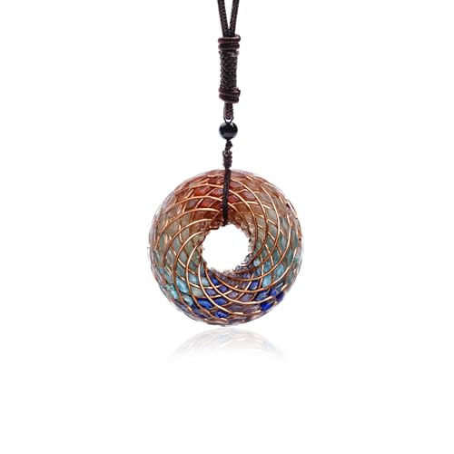 Rodin Coil & Orgone Pendant Necklace for Meditation, Reiki Energy Necklace, Chakra Balancing, Spiritual Protection - style: Chakra