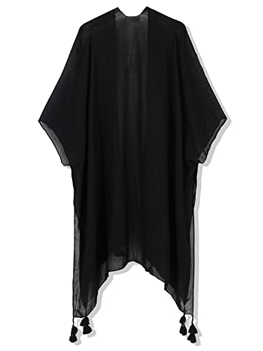 Kimonos for Women Swimsuit Coverups Beach Cover Up Swimwear Cardigan Summer - color: All Black B