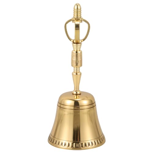 Vaguelly Portable Buddha Prayer Bell Traditional Four-point Hand Bell for Home Meditation Soothing Sound for Relief and Aesthetic Decor