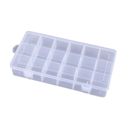 Kamay's Adjustable XL18 Compartment Slot Plastic Craft Storage Box Thick Hard Plastic Hobby Craft Storage Box Case With Snap Lock Ideal For Small Items - style: XL18 Compartment Slot