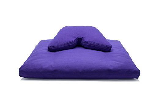 Purple Buckwheat Hull Regular Lift Cosmic Cushion & Cotton Batting Zabuton Meditation Cushion Set