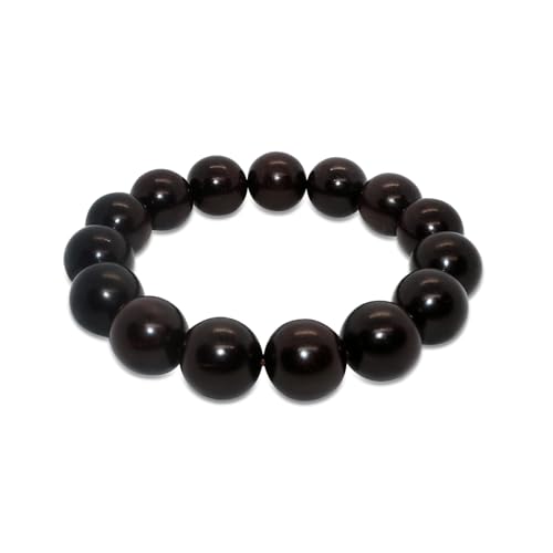 Meditaiton Men Beaded Bracelets, Handmade Sandalwood Mala Beads, Buddhist Prayer Red Wood Bracelets, Comfortable for Daily Wear Yoga Gift for Men - color: 15mm Bead