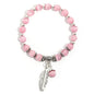 Natural Stretch Gemstone Bracelet Healing Stone Beaded Bracelets for Women Men Gifts (Unisex) - color: 8mm pink