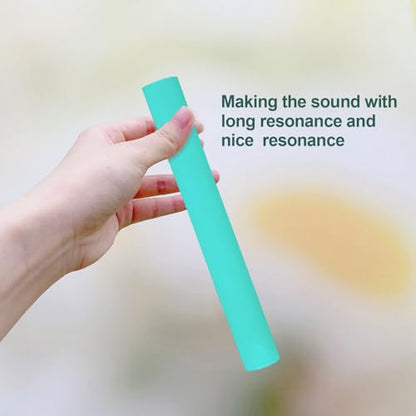 Singing Bowl Mallet Hollow Acrylic Silicone Rubber Striker Mallet for Playing Quartz Crystal Singing Bowls with Bundle Pocket(Blue) - color: Blue