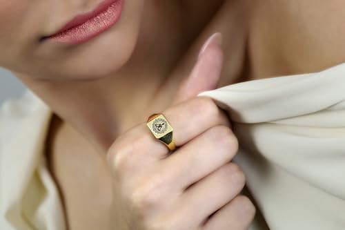 Mindfulness Signet Ring - Yoga Engraved Square Shaped Chakra Jewelry - Meditation Gift for Her