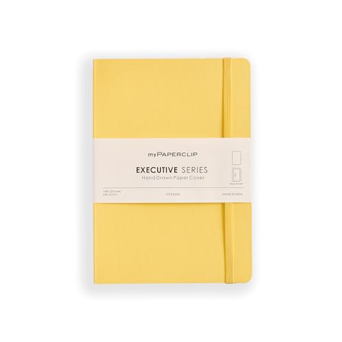 myPAPERCLIP Executive Series Notebook, A5 (5.83 x 8.27 in) Plain, Yellow - color: Yellow, size: A5, Plain