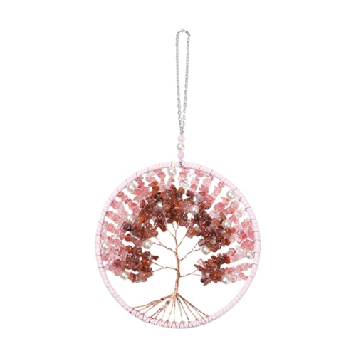 VICASKY 1pc Life Tree Wind Chime Garden Patio Chime DIY Wind Home Outdoor Ornaments Decoration Decorations Courtyard Ornament Home Decor Garden Decor Pink Metal