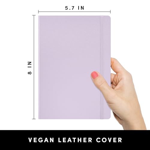 PAPERAGE Lined Journal Notebook, Hardcover Journal for Women & Men, 160 Pages, (5.6 in x 8 in), College Ruled Journaling Notebook for Work, School Supplies & Note Taking, (Lavender) - color: Lavender, style: A. Lined