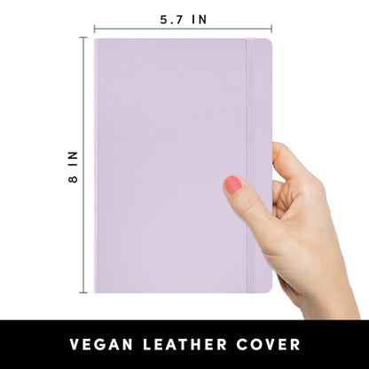 PAPERAGE Lined Journal Notebook, Hardcover Journal for Women & Men, 160 Pages, (5.6 in x 8 in), College Ruled Journaling Notebook for Work, School Supplies & Note Taking, (Lavender) - color: Lavender, style: A. Lined