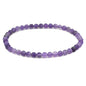 Keleny Gem Semi Precious Gemstones 4mm Round Beads Crystal Stretch Bracelet 7 Inch Unisex - color: A Grade Matt Amethyst
