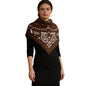 35" Head Scarf Large Square Scarf Like Cotton Hairscarf Fashion Scarves Bandana Night Sleeping Wraps for Women B01 - color: Dark Brown Paisley