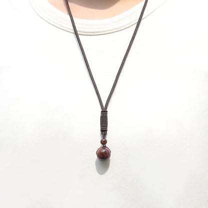 Natural Tiger Eye Stone Bead Pendant Necklace for Healing and Protection Crystal Necklace for Men and Women Adjustable - color: Red Tiger Eye