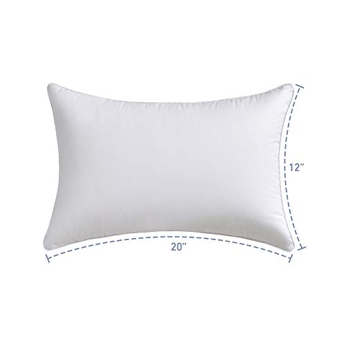 Oubonun 12x20 Lumbar Throw Pillow Inserts 2 Pack, 100% Cotton Breathable Cover Plump Rectangle Square Cushion Inserts White Decorative Pillows for Living Room Bedroom Office - style: 12x20 Inch (Pack of 2)