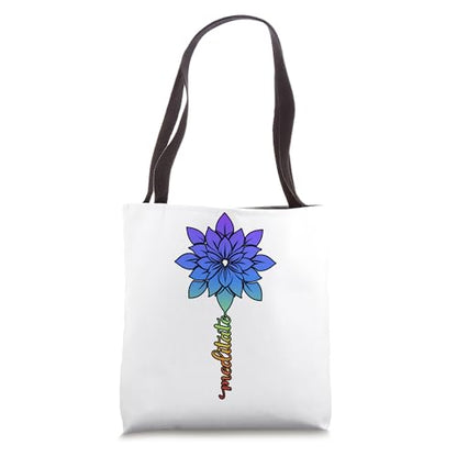 Simple Minimalistic Lotus Flower Meditate Tote Bag