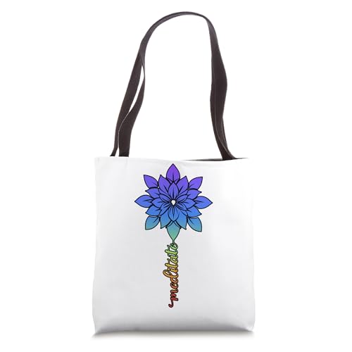 Simple Minimalistic Lotus Flower Meditate Tote Bag