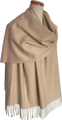 Rodaruus Women's Scarf Solid Color Shawl and Wrap. Super Soft Warm Long Large Scarf Pashmina with Cashmere Feel - color: Beige