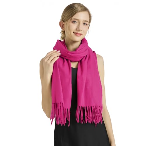 Ciormis Pashmina Scarf for Women, Soft Pashminas Shawls and Wraps for Evening Dresses, Wedding Bride Bridesmaid Shawls Scarf - color: Fuchsia